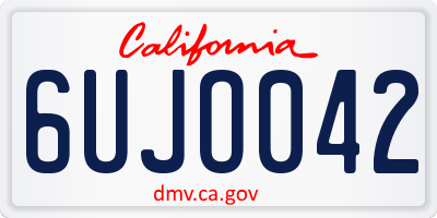 CA license plate 6UJO042