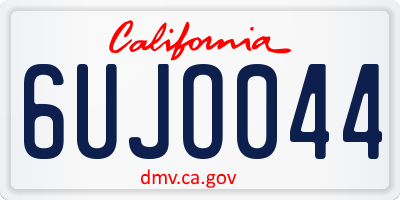 CA license plate 6UJO044
