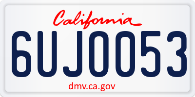 CA license plate 6UJO053
