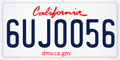 CA license plate 6UJO056