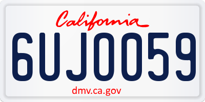 CA license plate 6UJO059