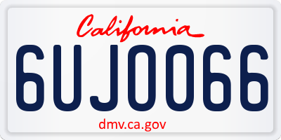 CA license plate 6UJO066