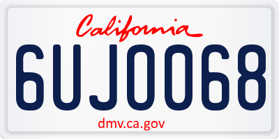 CA license plate 6UJO068