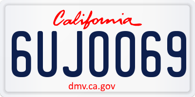 CA license plate 6UJO069
