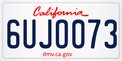 CA license plate 6UJO073