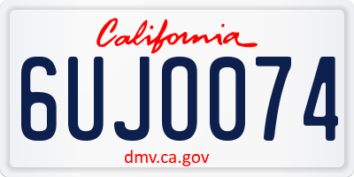 CA license plate 6UJO074