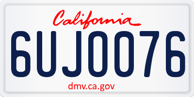 CA license plate 6UJO076