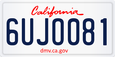 CA license plate 6UJO081