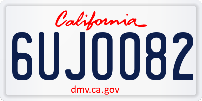 CA license plate 6UJO082
