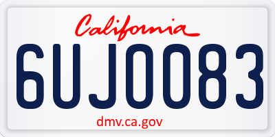 CA license plate 6UJO083