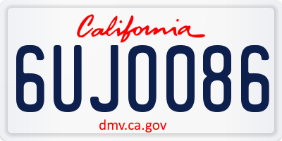 CA license plate 6UJO086