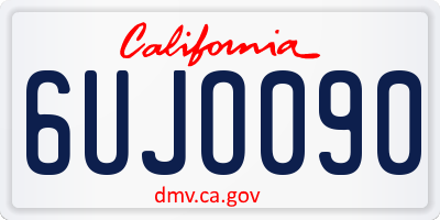 CA license plate 6UJO090