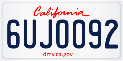 CA license plate 6UJO092