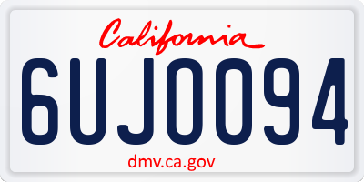 CA license plate 6UJO094