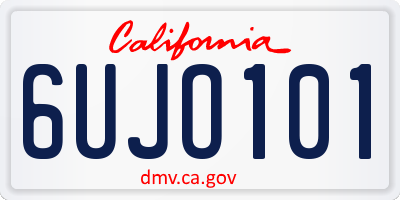CA license plate 6UJO101