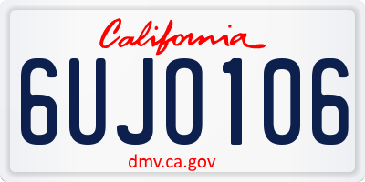 CA license plate 6UJO106