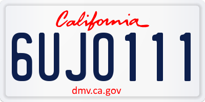 CA license plate 6UJO111