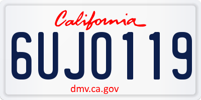 CA license plate 6UJO119