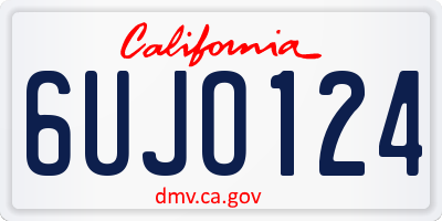 CA license plate 6UJO124