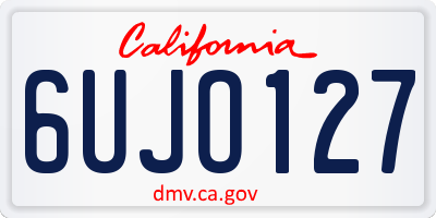 CA license plate 6UJO127