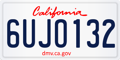 CA license plate 6UJO132
