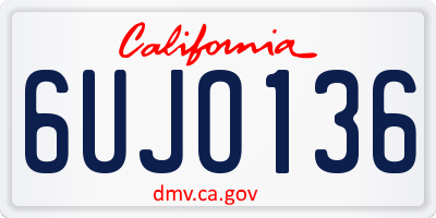 CA license plate 6UJO136