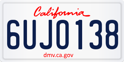 CA license plate 6UJO138