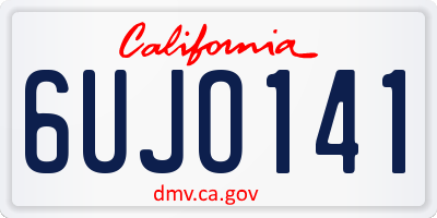 CA license plate 6UJO141