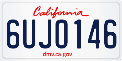 CA license plate 6UJO146
