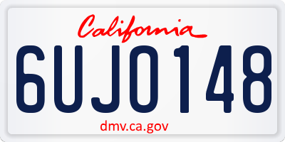 CA license plate 6UJO148