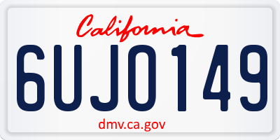 CA license plate 6UJO149