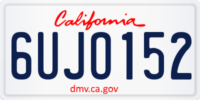 CA license plate 6UJO152