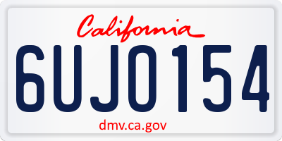 CA license plate 6UJO154