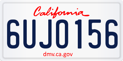 CA license plate 6UJO156