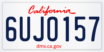 CA license plate 6UJO157