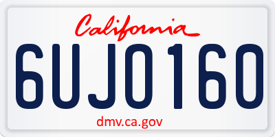 CA license plate 6UJO160