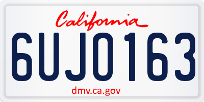 CA license plate 6UJO163