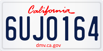 CA license plate 6UJO164