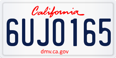 CA license plate 6UJO165