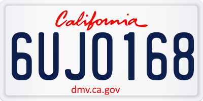 CA license plate 6UJO168