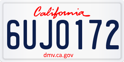 CA license plate 6UJO172