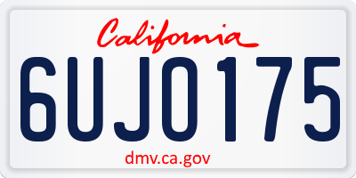CA license plate 6UJO175