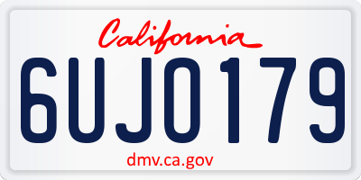 CA license plate 6UJO179
