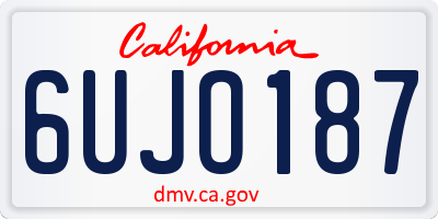 CA license plate 6UJO187