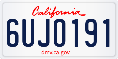 CA license plate 6UJO191