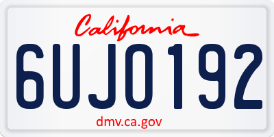 CA license plate 6UJO192