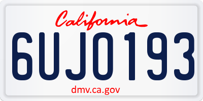 CA license plate 6UJO193