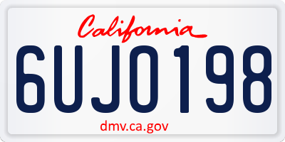CA license plate 6UJO198