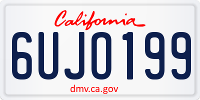 CA license plate 6UJO199