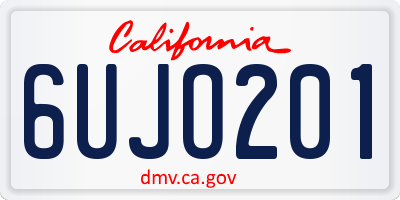 CA license plate 6UJO201
